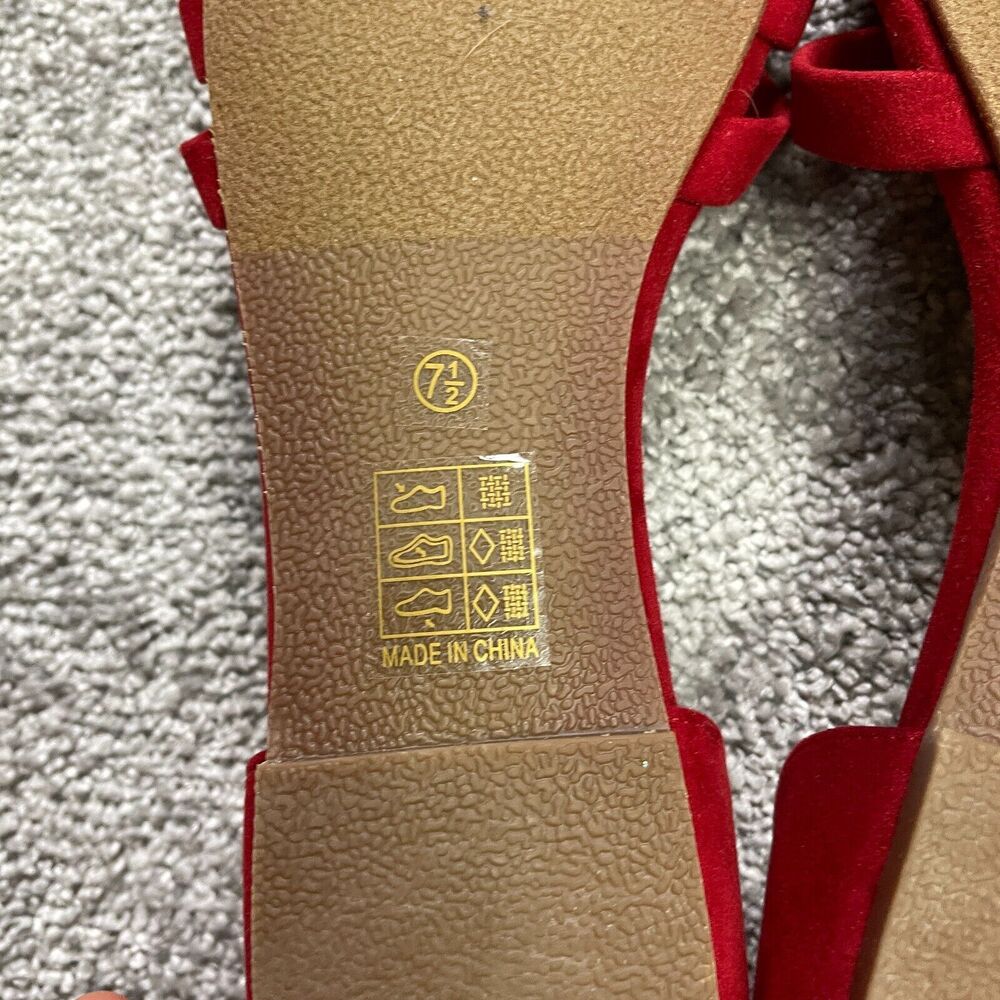 Elegant Red Women's Sandals - Picture 7 of 9